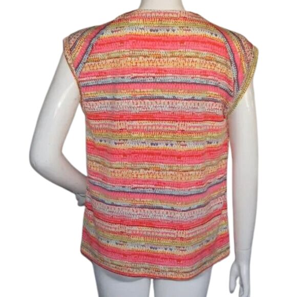 ANNE KLEIN Top, M, Multicolor, Sleeveless, Tank/Shell, Lion Hardware, stripes - Picture 5 of 11